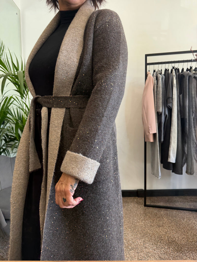 Vicolo Cappotto in Maglia con Strass