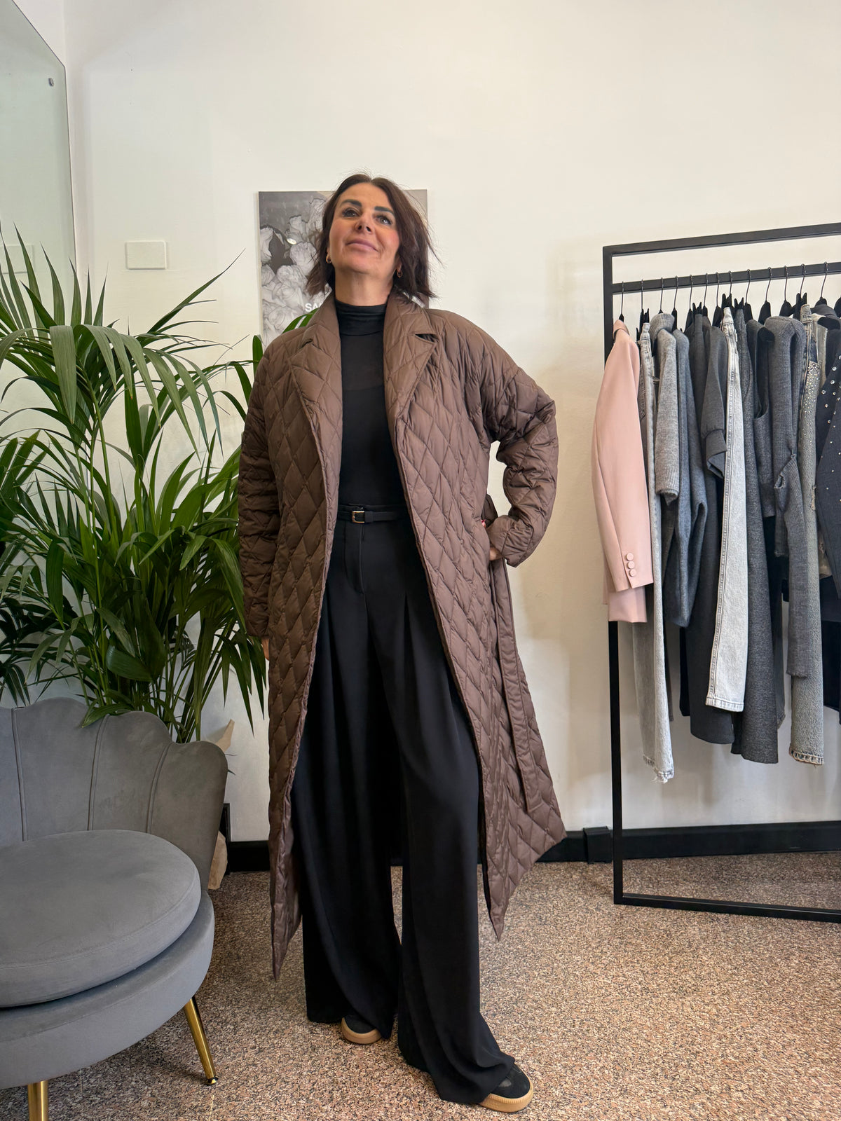 Vicolo Piumino Trench Lungo Trapuntato