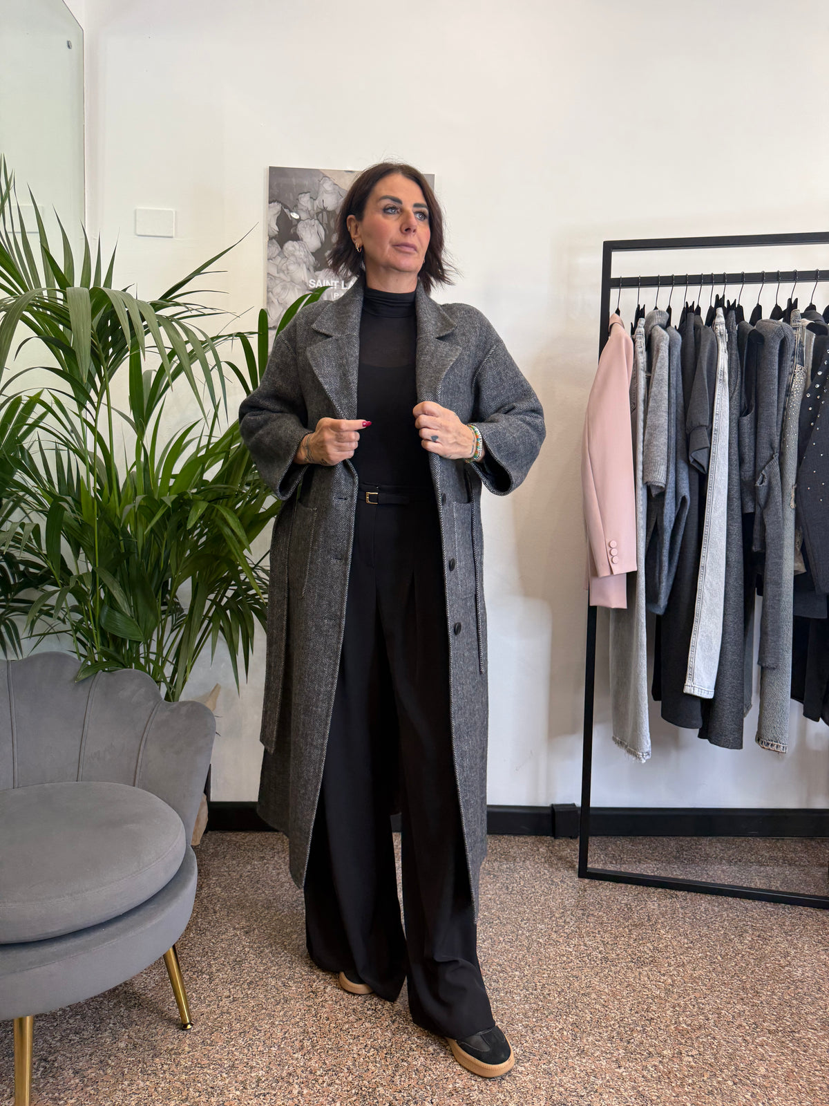 Vicolo Cappotto Lungo con Cintura