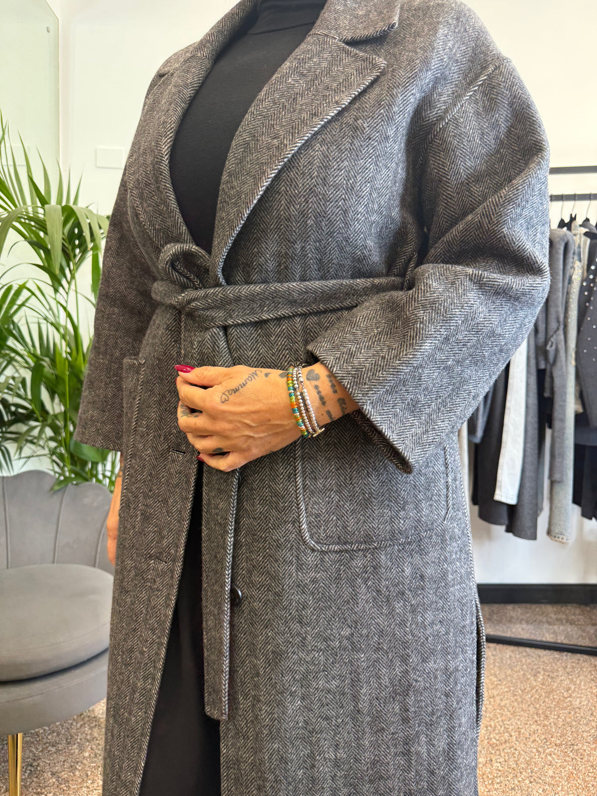 Vicolo Cappotto Lungo con Cintura