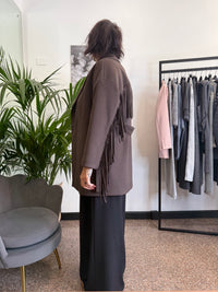 Please Cappotto con Frange e Cintura