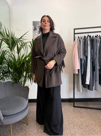 Please Cappotto con Frange e Cintura