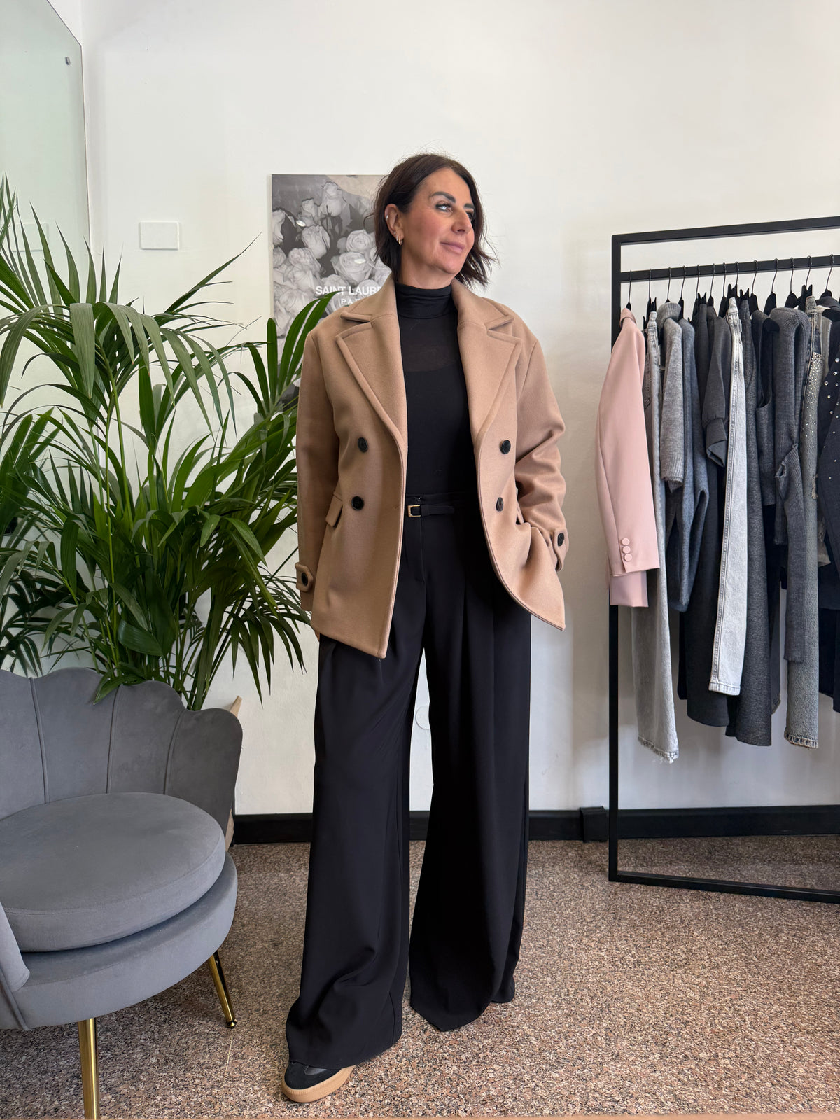 Please Cappotto Corto a Doppiopetto