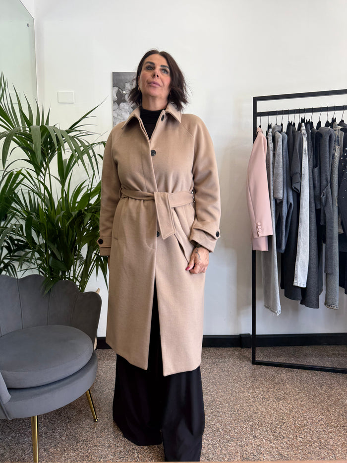 Please Cappotto Lungo con Cintura