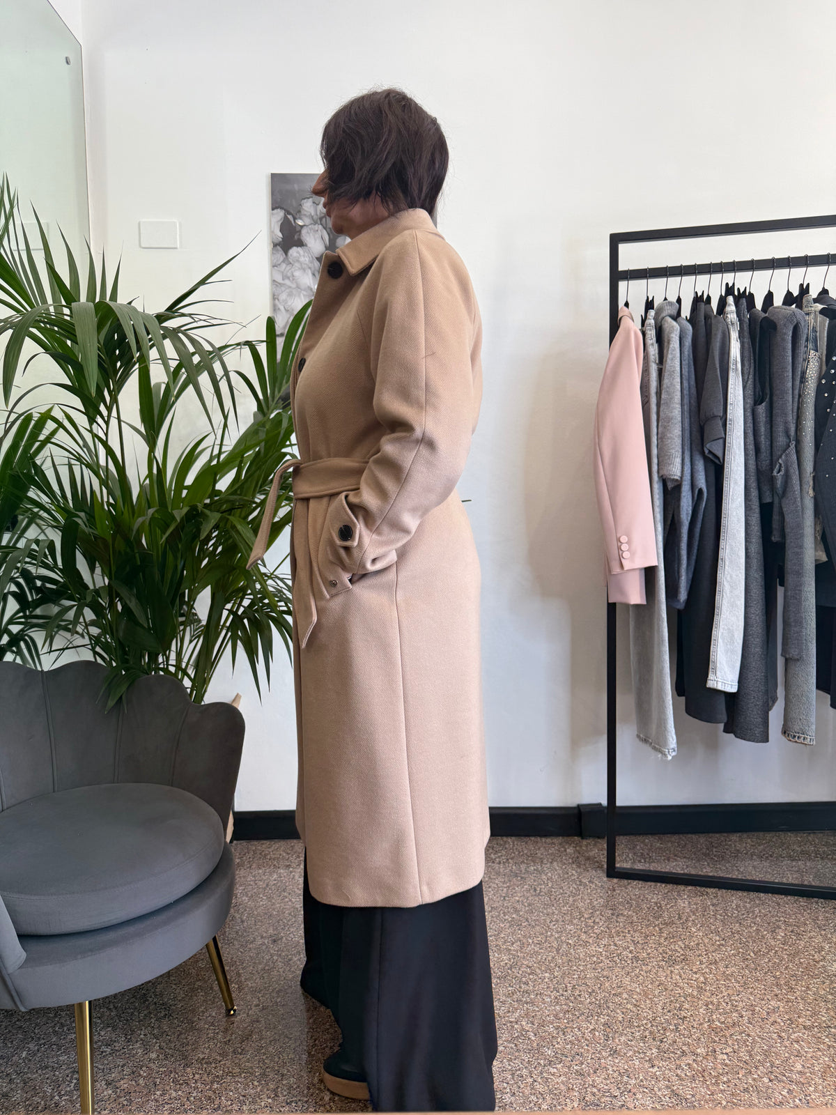 Please Cappotto Lungo con Cintura