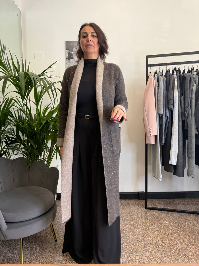 Vicolo Cappotto in Maglia con Strass